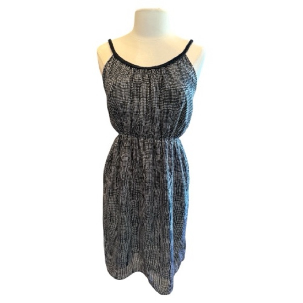 Romy Black and White Midi Dress Sleeveless with Braided Straps Size Large